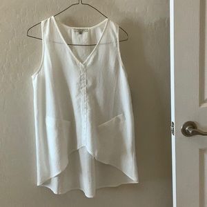 Hi-low sleeveless silk top!